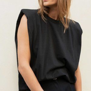 Frankie Shop Eva Padded Shoulder Muscle Tee